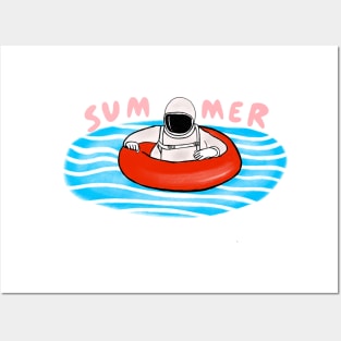 Summer astronaut astronaut space colorful space lover Posters and Art